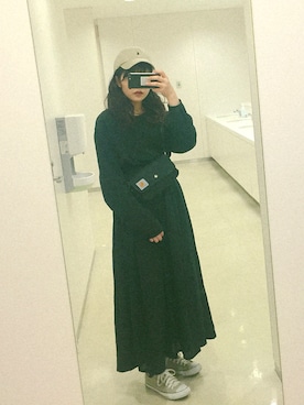 「carhartt」｜「アイテム（ワンピース/ドレス）」を使った、せんさん（レディース・163cm）の春コーディネート