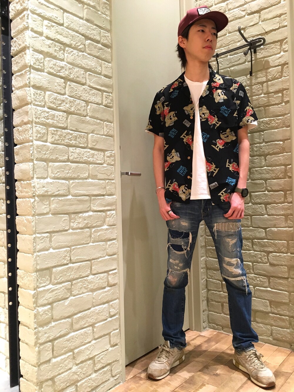 ヒステリックグラマー　JOEY’S AFFAIR　総柄　アロハ　ハーフパンツ　Ｍ ヒステリックグラマーJOEY'S AFFAIR総柄アロハハーフパンツM