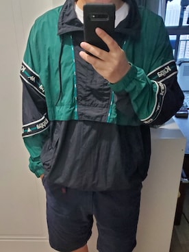 「Kappa（カッパ）のアイテム（ブルゾン、グリーン系）」を使った、everkingさん（メンズ・178cm）の夏コーディネート