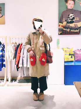 「TYAKASHAのアイテム（ジャケット/アウター）」を使った、Tokiさん（レディース・164cm）の冬コーディネート