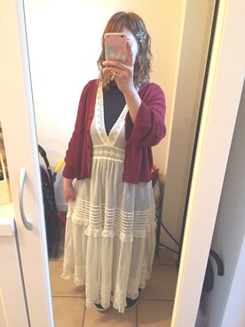 「SCROLLのアイテム」を使った、Sayuさん（レディース・153cm）の冬コーディネート