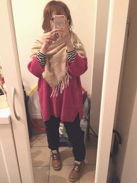 「in the groove（インザグルーヴ）のアイテム」を使った、Sayuさん（レディース・153cm）の冬コーディネート