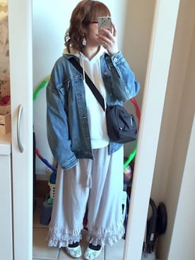 「ehka sopo（エヘカソポ）のアイテム（アクセサリー）」を使った、Sayuさん（レディース・153cm）の春コーディネート