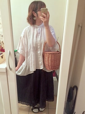 「イロチ買い」｜「アイテム（アクセサリー）」を使った、Sayuさん（レディース・153cm）の秋コーディネート