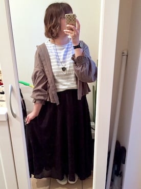 「Samansa Mos2 blue」｜「アイテム（スリッポン）」を使った、Sayuさん（レディース・153cm）の冬コーディネート