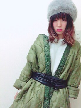 「MAKE MY DAY（メイクマイディ）のアイテム」を使った、yurufuwariiiiiさん（レディース・152cm）の冬コーディネート