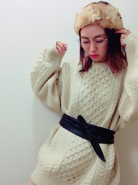 「MAKE MY DAY（メイクマイディ）のアイテム」を使った、yurufuwariiiiiさん（レディース・152cm）の冬コーディネート