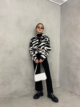「シャギー」｜「アイテム（ブルゾン）」を使った、miho_matsuishiさん（レディース・163cm）の秋コーディネート