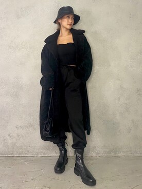 「SHAGGIE（シャギー）のアイテム（その他アウター）」を使った、miho_matsuishiさん（レディース・163cm）の冬コーディネート