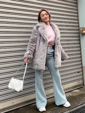 「シャギー」｜「アイテム（スウェット）」を使った、miho_matsuishiさん（レディース・163cm）の冬コーディネート