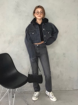 「SHAGGIE（シャギー）のアイテム（ジャケット/アウター）」を使った、miho_matsuishiさん（レディース・163cm）の冬コーディネート