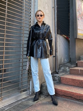 「SHAGGIE（シャギー）のアイテム（その他アウター）」を使った、miho_matsuishiさん（レディース・163cm）の冬コーディネート