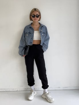 「SHAGGIE（シャギー）のアイテム（ジャケット/アウター）」を使った、miho_matsuishiさん（レディース・163cm）の春コーディネート