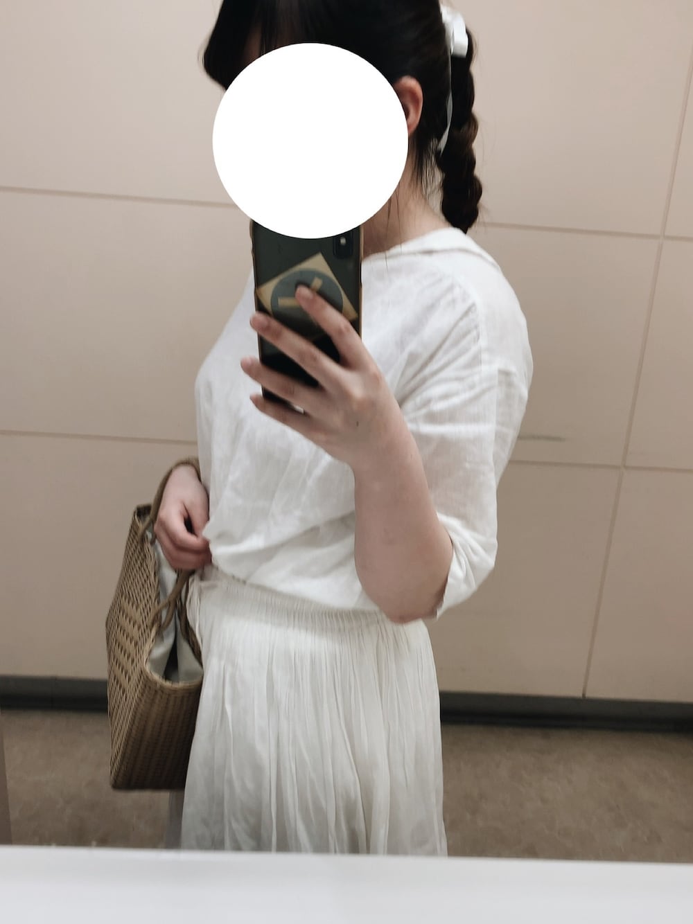 「フランス、ヨーロッパ、ヨーロッパ古着、ヴィンテージ、used、vintage、ホワイト、レース」｜「SM2のアイテム（シャツ/ブラウス、ホワイト系）」を使った、３９さん（レディース・160cm）の夏コーディネートの1枚目の写真