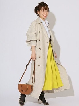 「Spick & Span（スピックアンドスパン）のアイテム（トレンチコート）」を使った、SHINoさん（レディース・154cm）の冬コーディネート