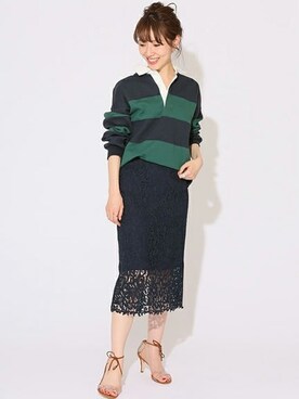 「ラガーシャツ」｜SHINoさん（レディース・154cm）の春コーディネート