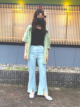 「AS KNOW AS PINKY（アズノゥアズピンキー）のアイテム（サンダル）」を使った、goodmorningcharlieさん（レディース・158cm）の夏コーディネート