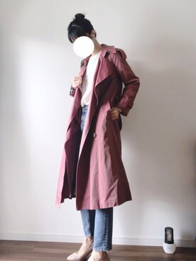 Burberry バーバリー のトレンチコート ピンク系 を使った人気ファッションコーディネート Wear