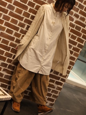 「ゆるカジ」｜「アイテム（アクセサリー）」を使った、ｕｍｅさん（レディース・159cm）の春コーディネート