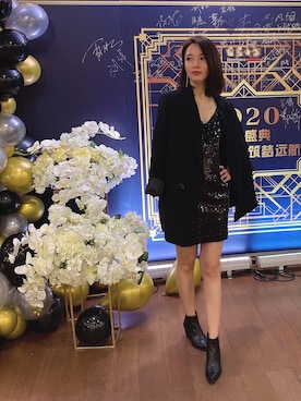 「Sam Edelman（サムエデルマン）のアイテム（ブーツ）」を使った、W.Yさん（レディース・164cm）の冬コーディネート