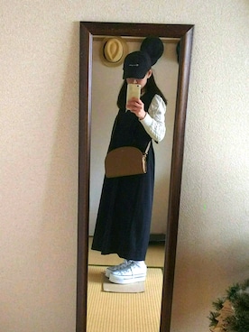 「ROSE BUD（ローズバッド）のアイテム（つなぎ/オールインワン）」を使った、のぁさん（レディース・148cm）の冬コーディネート