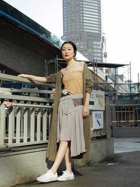 「LUTZ（ルッツ）のアイテム」を使った、小林布結里さん（レディース・165cm）の夏コーディネート