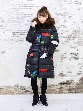 「韓国スタイル」｜「アイテム（その他）」を使った、SCRUMさん（レディース・161cm）の冬コーディネート