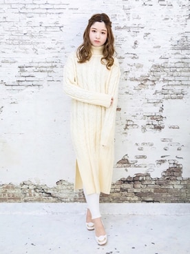 「タートルネックワンピース」｜SCRUMさん（レディース・161cm）の冬コーディネート