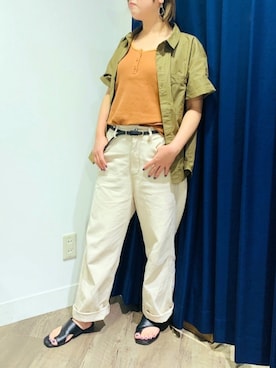 「DOUBLE NAME（ダブルネーム）のアイテム（シューズ）」を使った、DOUBLE NAME_officialさん（レディース・158cm）の夏コーディネート