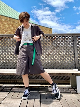 「アクティブ」｜「アイテム（Tシャツ/カットソー）」を使った、DOUBLE NAME_officialさん（レディース・156cm）の夏コーディネート