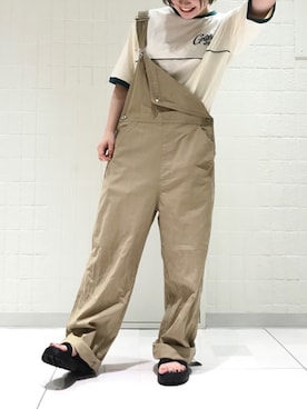 「DOUBLE NAME（ダブルネーム）のアイテム（オールインワン・サロペット）」を使った、DOUBLE NAME_officialさん（レディース・157cm）の夏コーディネート