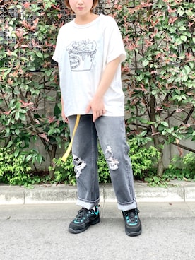 「レイカズン(Ray Cassin)」｜DOUBLE NAME_officialさん（レディース・158cm）の夏コーディネート