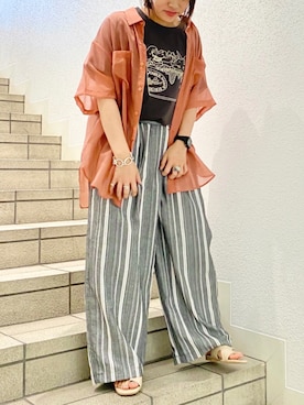 「DOUBLE NAME（ダブルネーム）のアイテム（シューズ）」を使った、DOUBLE NAME_officialさん（レディース・158cm）の夏コーディネート