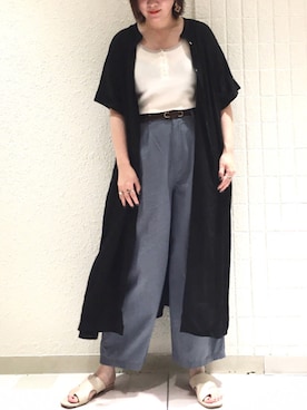 「DOUBLE NAME（ダブルネーム）のアイテム（シューズ）」を使った、DOUBLE NAME_officialさん（レディース・158cm）の夏コーディネート