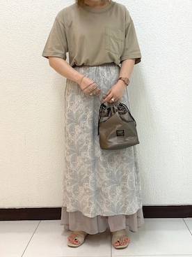 「リバーシブル」｜「アイテム（サンダル）」を使った、DOUBLE NAME_officialさん（レディース・158cm）の夏コーディネート