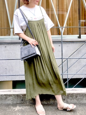 「DOUBLE NAME（ダブルネーム）のアイテム（シューズ）」を使った、DOUBLE NAME_officialさん（レディース・158cm）の夏コーディネート