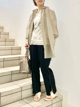 「DOUBLE NAME（ダブルネーム）のアイテム（シューズ）」を使った、DOUBLE NAME_officialさん（レディース・156cm）の夏コーディネート