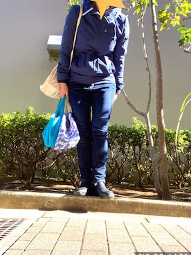 「STUDIOUS（ステュディオス）のアイテム（ナイロンジャケット）」を使った、mizuwakaki07さん（レディース・166cm）の秋コーディネート