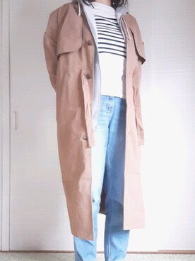 「RETRO GIRL（レトロガール）のアイテム（トレンチコート）」を使った、ojyaさん（レディース・153cm）の春コーディネート