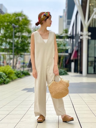 かぐれ　リネンオールインワン　アーバンリサーチドアーズ かぐれ リネンオールインワン アーバンリサーチドアーズ