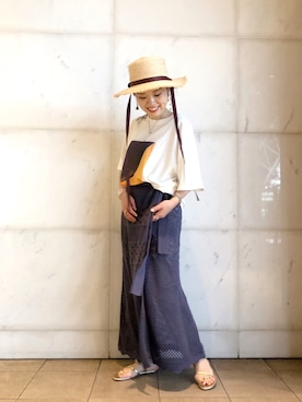 「KBF+」｜「アイテム（帽子）」を使った、URBAN RESEARCH Storeさん（レディース・160cm）の夏コーディネート