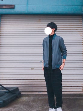 「おでかけ」｜「アイテム（MA-1）」を使った、こはるさん（メンズ・167cm）の秋コーディネート