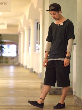 「nﾟ 44（ナンバーヨンジュウヨン）のアイテム」を使った、Kazutoshi  Mukainoさん（メンズ・177cm）の春コーディネート