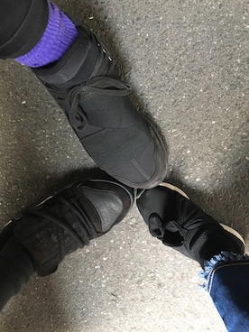 「Y-3（ワイスリー）のY-3 QASA HIGH（スニーカー、ブラック系）」を使った、Kazutoshi  Mukainoさん（メンズ・177cm）の冬コーディネート