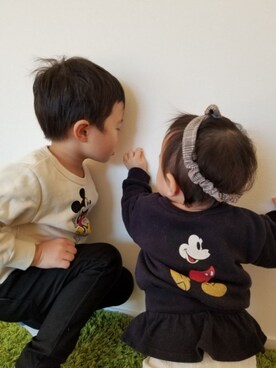 「Otonato（オトナト）のアイテム（スウェット、ブルー系）」を使った、ao9_sa3さん（キッズ・110cm）の冬コーディネート