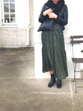 「kaene（カエン）のアイテム（ジャケット/アウター）」を使った、mikittyさん（レディース・160cm）の冬コーディネート