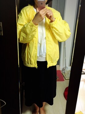 「UNIQLO（ユニクロ）のアイテム（ブルゾン、イエロー系）」を使った、いきものの聖絵さん（レディース・163cm）の秋コーディネート