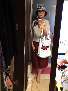 「UNIQLO（ユニクロ）のアイテム（キャップ、ブラック系）」を使った、いきものの聖絵さん（レディース・163cm）の秋コーディネート