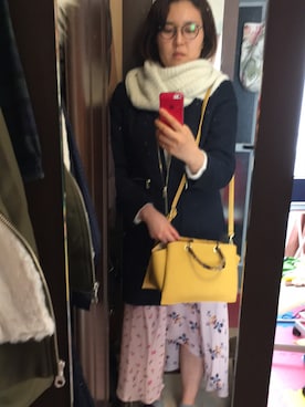 「H&M（エイチ・アンド・エム）のアイテム（ステンカラーコート）」を使った、いきものの聖絵さん（レディース・163cm）の冬コーディネート