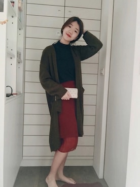 「H&M（エイチ・アンド・エム）のアイテム（ムートンコート）」を使った、Vénusさん（レディース・168cm）の冬コーディネート